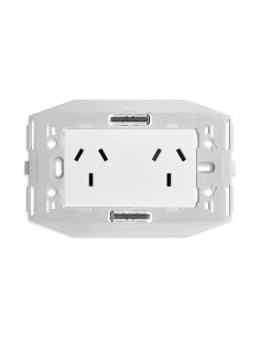 MODULO KALOP BLANCO TOMA DOBLE 3 PATAS CHATAS C/ BASTIDOR