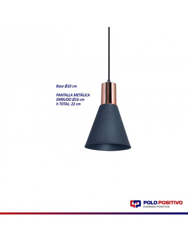 COLGANTE OSTENDE 1 LUZ E27 NEGRO COBRE