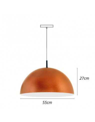 COLGANTE MEDIA ESFERA 2 LUCES 55CMS E27 CHAPA...