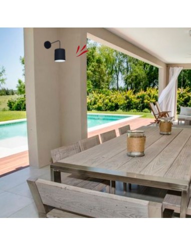 APLIQUE RECTO 13CM NEGRO COBRE CHAPA E27