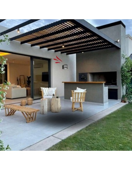 APLIQUE BIDIRECCIONAL POLIPROPILENO 1 LUZ E27 GRIS FAROLUZ