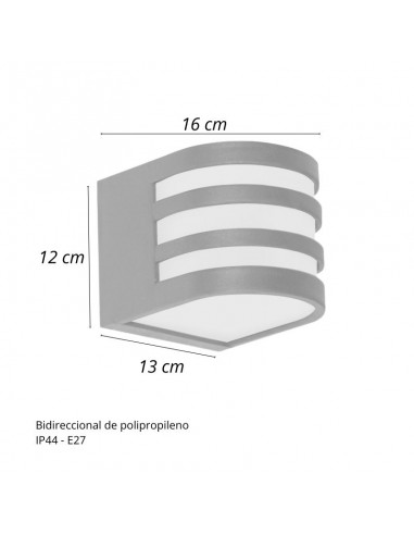 APLIQUE BIDIRECCIONAL POLIPROPILENO 1 LUZ E27...