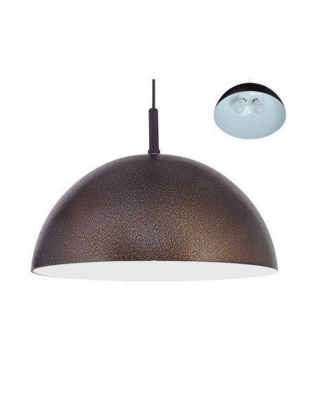 COLGANTE MEDIA ESFERA 2 LUCES 55CMS E27 CHAPA COBRE VIEJO BL