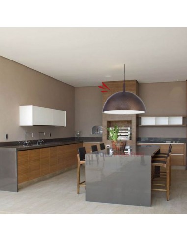 COLGANTE MEDIA ESFERA 2 LUCES 55CMS E27 CHAPA...