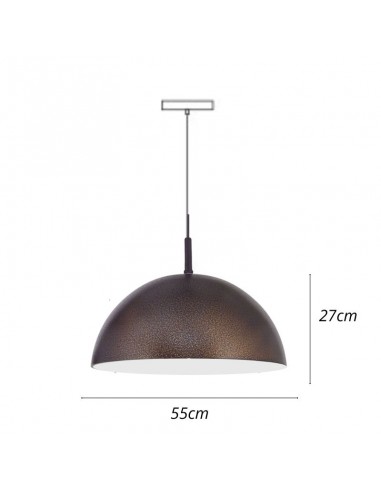 COLGANTE MEDIA ESFERA 2 LUCES 55CMS E27 CHAPA...