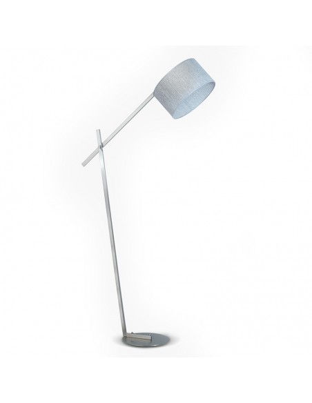 LAMPARA DE PIE GOYA ACERO PANTALLA GRIS