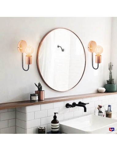 APLIQUE PARED WANDA 1 LUZ NEGRO COBRE