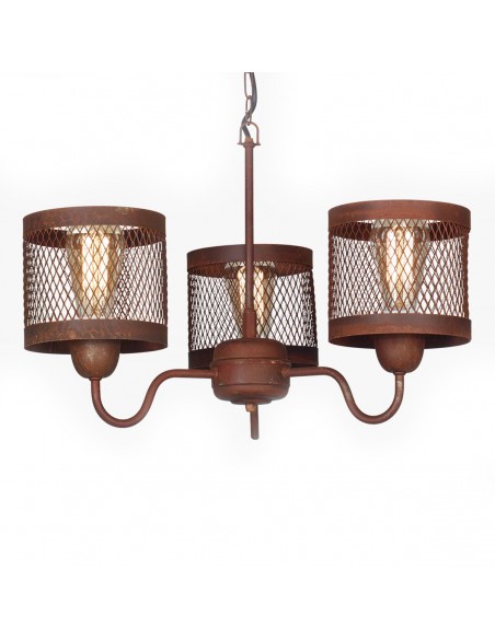 COLGANTE USHUAIA 3 LUCES E27 OXIDO