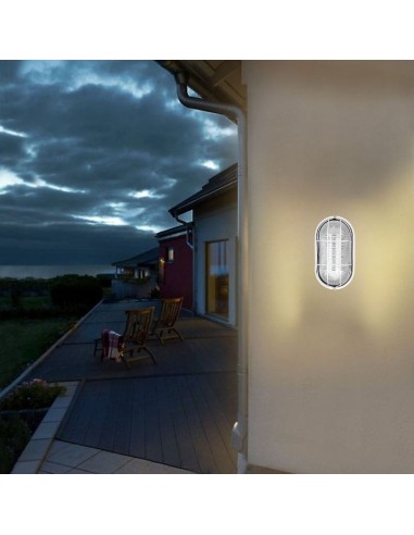 TORTUGA CHAPA OVAL CHICA E27 BLANCO 20X11CM