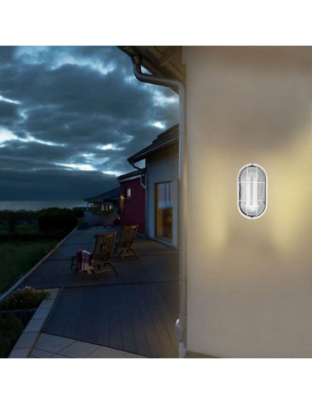 TORTUGA CHAPA OVAL CHICA E27 BLANCO 20X11CM