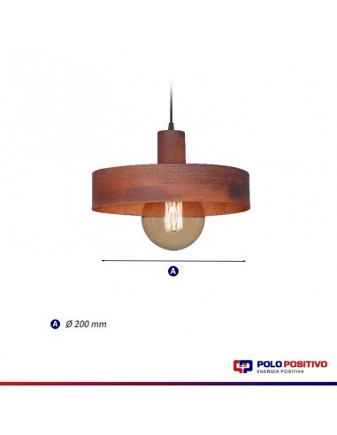 COLGANTE BALCARCE 1 LUZ 20CM E27 OXIDO