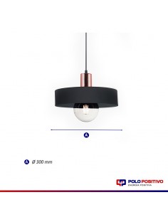 COLGANTE BALCARCE 1 LUZ 30CM E27 NEGRO COBRE 2