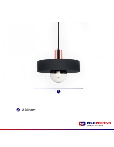 COLGANTE BALCARCE 1 LUZ 30CM E27 NEGRO COBRE