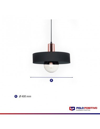 COLGANTE BALCARCE 1 LUZ 40CM E27 NEGRO COBRE