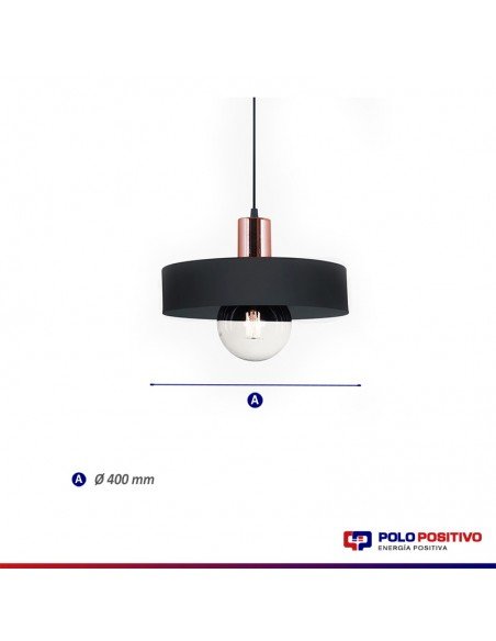 COLGANTE BALCARCE 1 LUZ 40CM E27 NEGRO COBRE