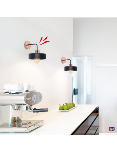 APLIQUE BALCARCE 1 LUZ 20CMS NEGRO COBRE