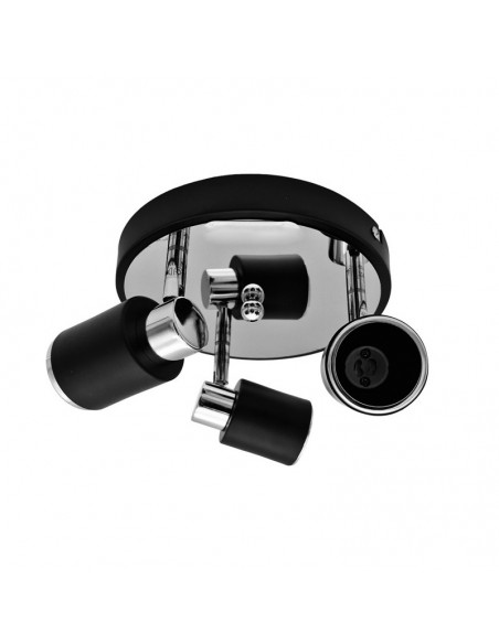 APLIQUE JULITA 3 LUCES GU10 REDONDO NEGRO CANDIL