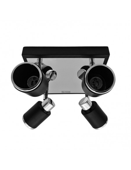 APLIQUE JULITA 4 LUCES GU10 CUADRADO NEGRO CANDIL