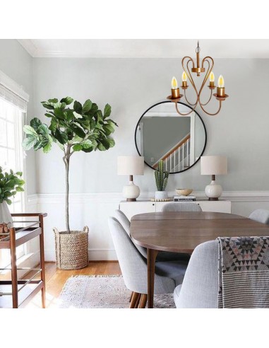 COLGANTE ARAÑA GOTICO VINTAGE 4 LUCES COBRE