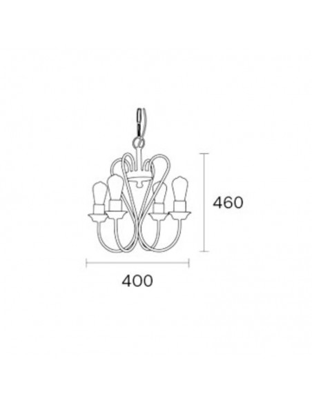 COLGANTE ARAÑA GOTICO VINTAGE 4 LUCES COBRE