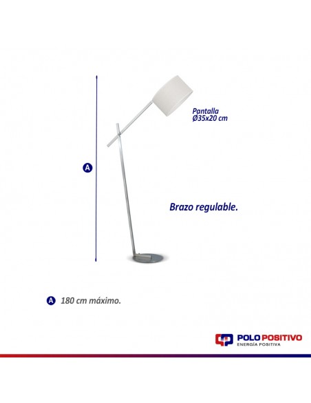 LAMPARA DE PIE GOYA ACERO PANTALLA NATURAL
