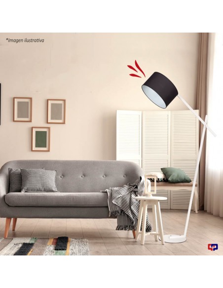 LAMPARA DE PIE GOYA ACERO PANTALLA NATURAL