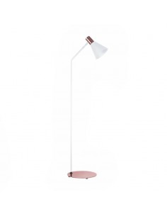 LAMPARA DE PIE OSTENDE BLANCO COBRE