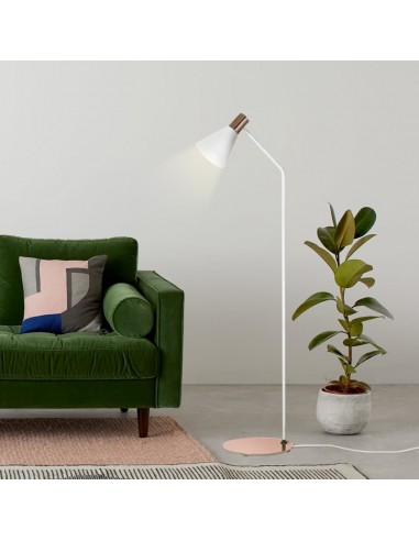 LAMPARA DE PIE OSTENDE BLANCO COBRE