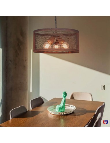 COLGANTE PILAR PANTALLA METALICA 45CMS 3 LUCES...