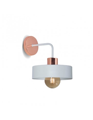 APLIQUE BALCARCE 1 LUZ 20CMS BLANCO COBRE