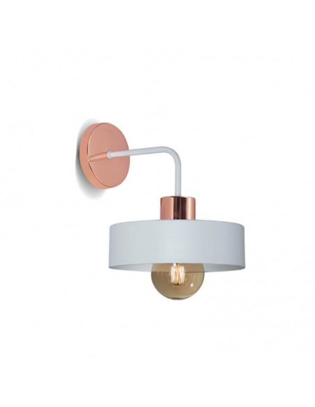 APLIQUE BALCARCE 1 LUZ 20CMS BLANCO COBRE