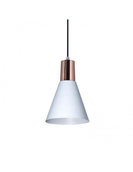COLGANTE OSTENDE 1 LUZ E27 BLANCO COBRE