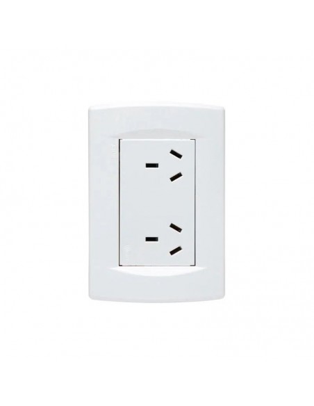 LLAVE LIFE SICA EMBUTIR 1 TOMA DOBLE 3 PATAS CHATAS