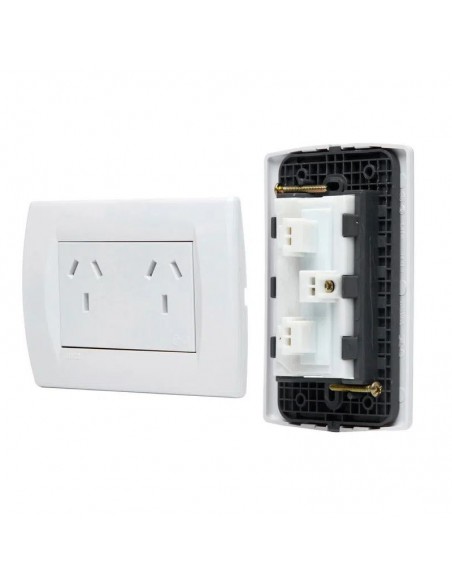 LLAVE LIFE SICA EMBUTIR 1 TOMA DOBLE 3 PATAS CHATAS