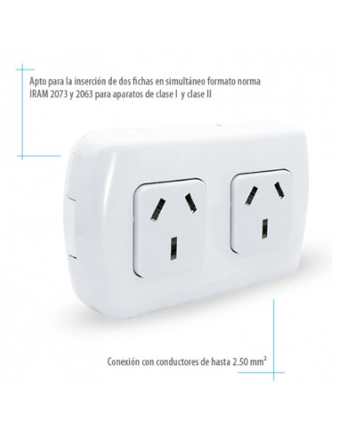 LLAVE EXTERIOR TEKNA 2 TOMAS 10 AMP - KALOP