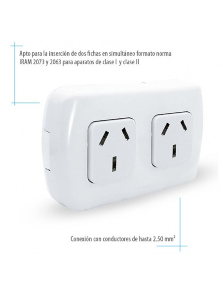 LLAVE EXTERIOR TEKNA 2 TOMAS 10 AMP - KALOP