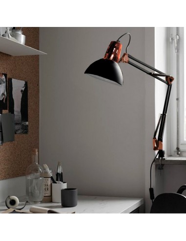 LAMPARA TABLERO DE DIBUJO C/ BASE NEGRO-COBRE