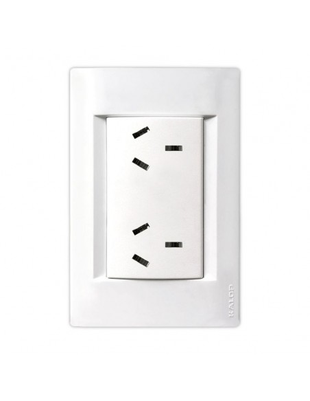 LLAVE CIVIL EMBUTIR BLANCO 2 TOMA 3 PATAS CHATAS - KALOP