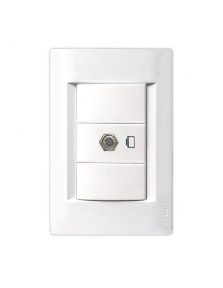 LLAVE CIVIL EMBUTIR BLANCO 1 TOMA CA TV - KALOP