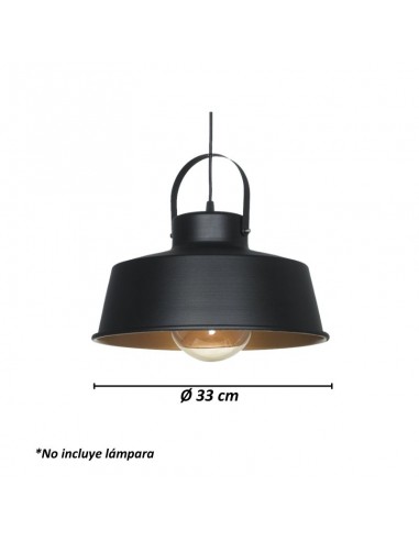 COLGANTE RODEO CHAPA 1 LUZ E27 NEGRO