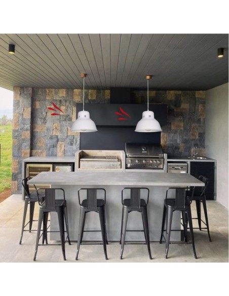 COLGANTE CAMPANA INDUSTRIAL ALUMINIO BLANCO 28CM E27