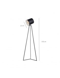 LAMPARA DE PIE NORDICO TRIPODE ACERO NEGRO E27 1,5MTS 2