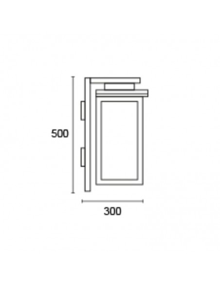 FAROL RECTO C/ MENSULA HIERRO  E27 NEGRO 50X30CM