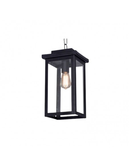 FAROL RECTO COLGAR HIERRO E27 NEGRO 43X18CM