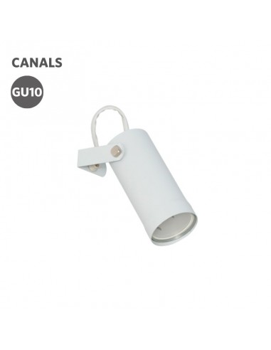 CABEZAL TUBO CANALS 1 LUZ GU10 BLANCO TEXT Ø50X120