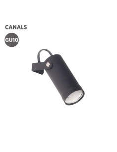 CABEZAL DICRO CANALS GU10 NEGRO TEXT Ø50X120 2