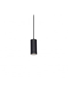 COLGANTE TUBO CANALS 1 LUZ GU10 NEGRO TEXTURADO 12CM