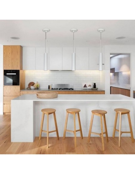 COLGANTE TUBO CANALS 1 LUZ GU10 BLANCO TEXTURADO 25CM