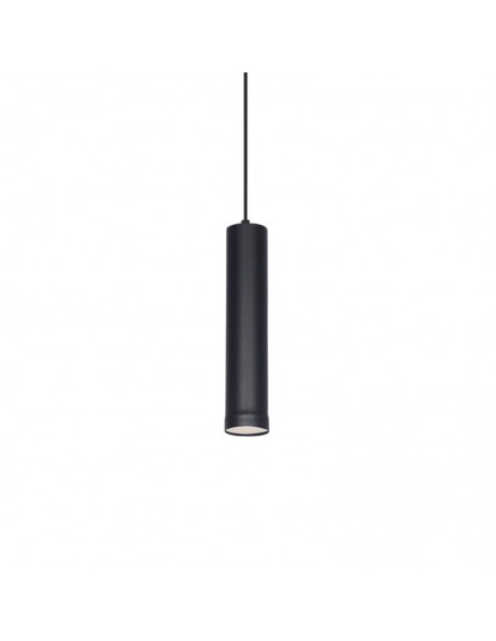 COLGANTE TUBO CANALS 1 LUZ GU10 NEGRO TEXTURADO 25CM