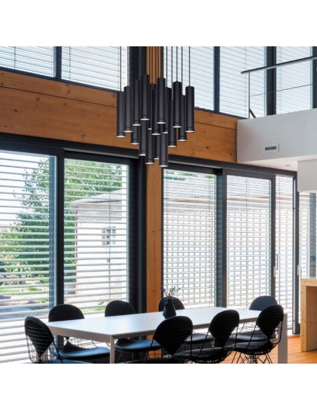 COLGANTE TUBO CANALS 1 LUZ GU10 BLANCO TEXTURADO 35CM